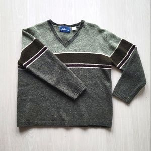 Wool V-neck Striped Sweater